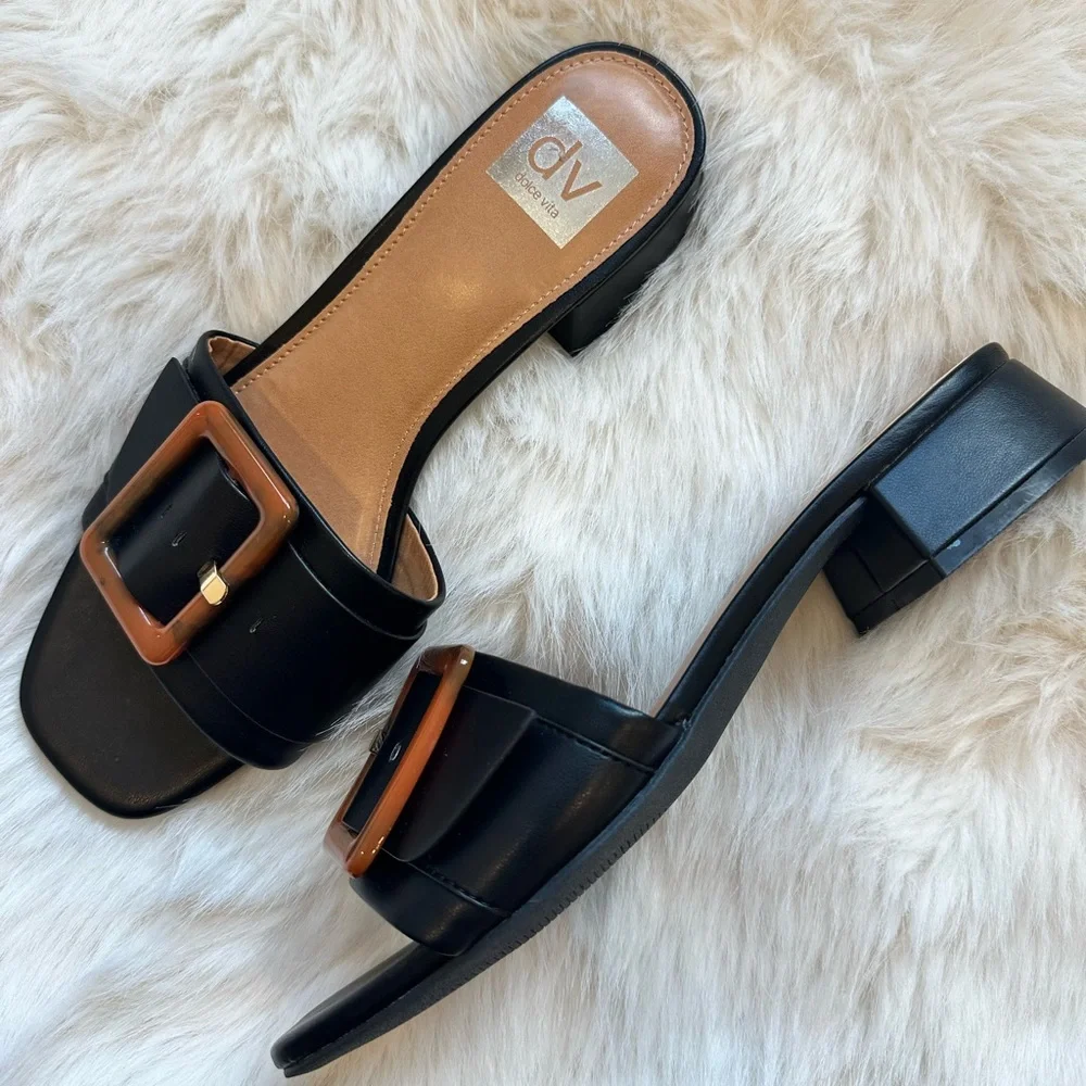 DV by Dolce Vita Black Mule with Block Heel Size 9 - Picture 4 of 5